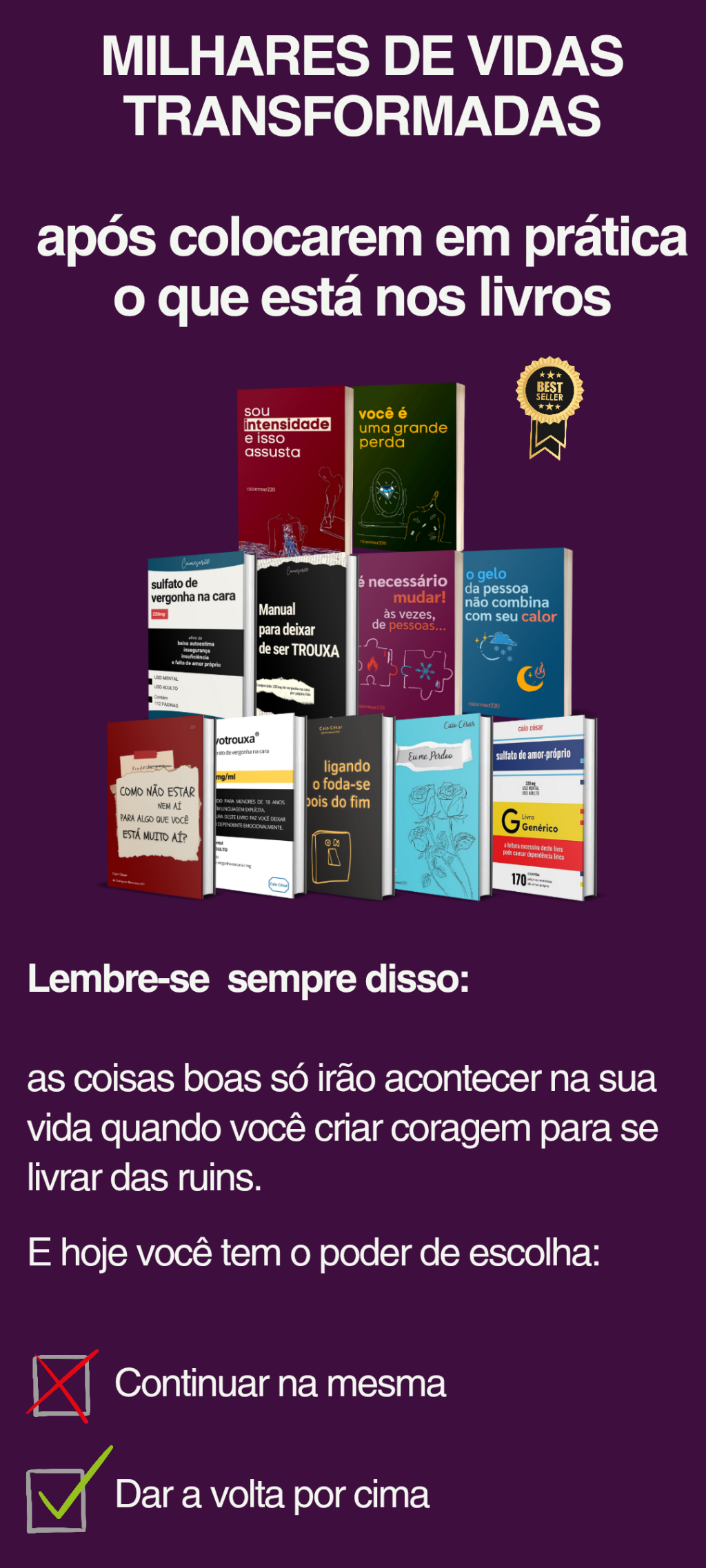 Descubra como o "Pack = 11 livros (todos os livros de caiocesar220)" pode mudar sua visão sobre relacionamentos e autoestima