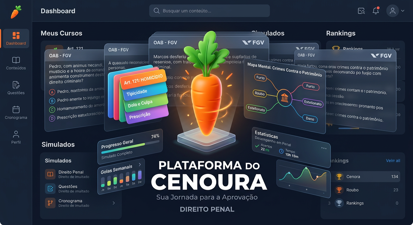 <h3>Plataforma do Cenoura 2.0: É o que você precisa para <i>Gabaritar</i> a FGV em Direito Penal?</h3>