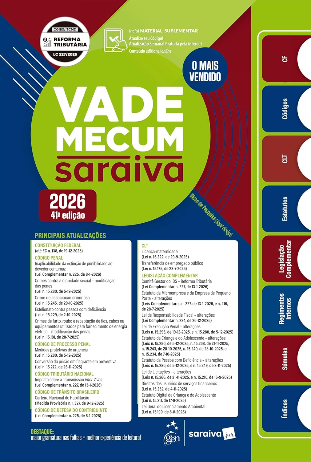Vade Mecum Saraiva 2026 - Saraiva Jur | Guia Jurídico Essencial