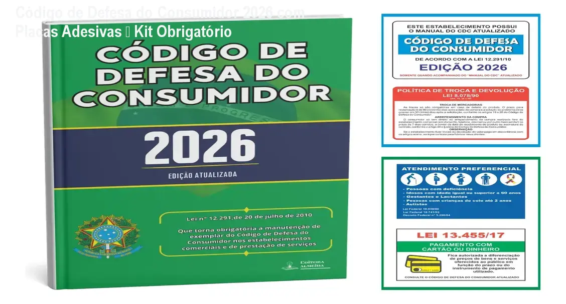 codigo de defesa do consumidor 2026 com placas adesivas 1