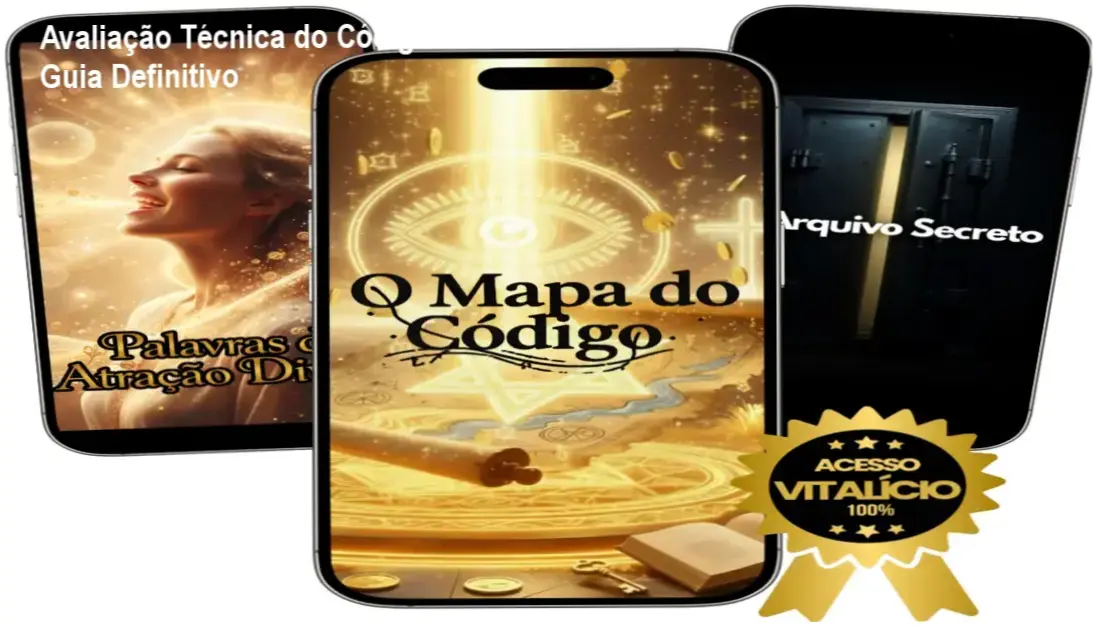 Ilustração do curso O Código de Deus mostrando mente reprogramada e energia de prosperidade