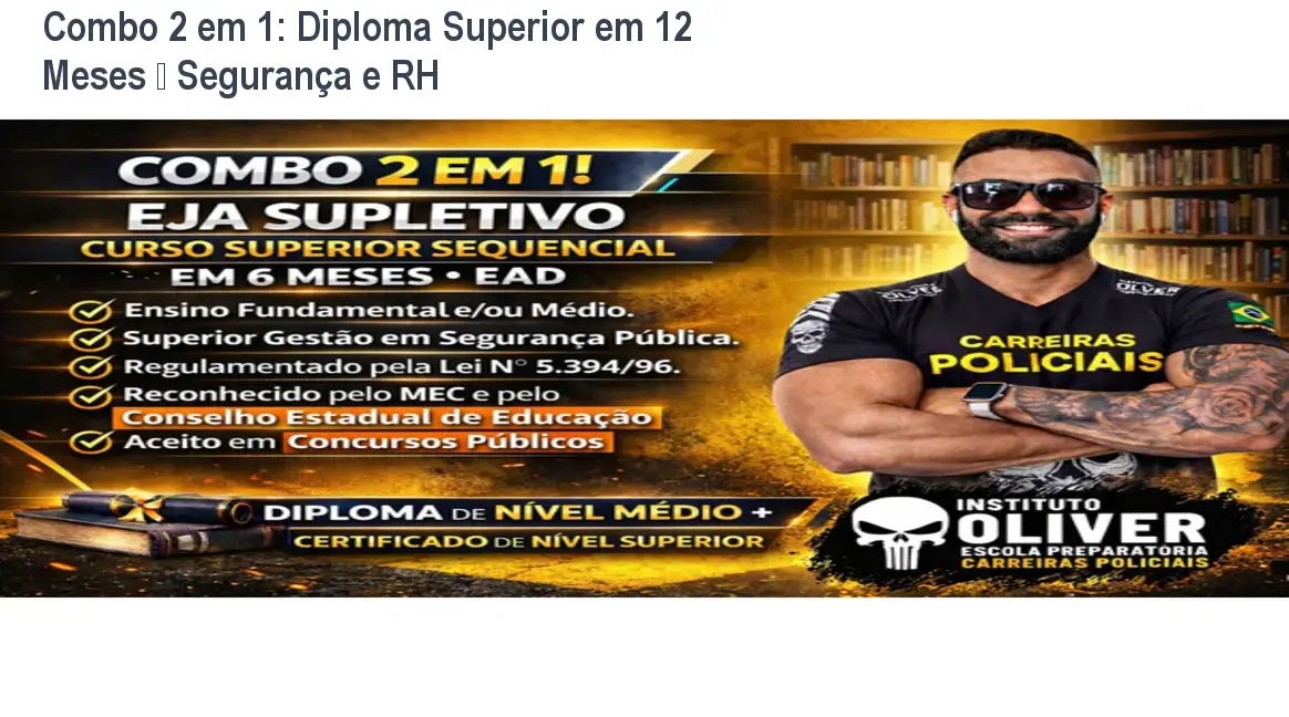 combo 2 em 1 superior sequencial em gestao de seguranca publica e privada tecnologo de rh ou gestao publica 1