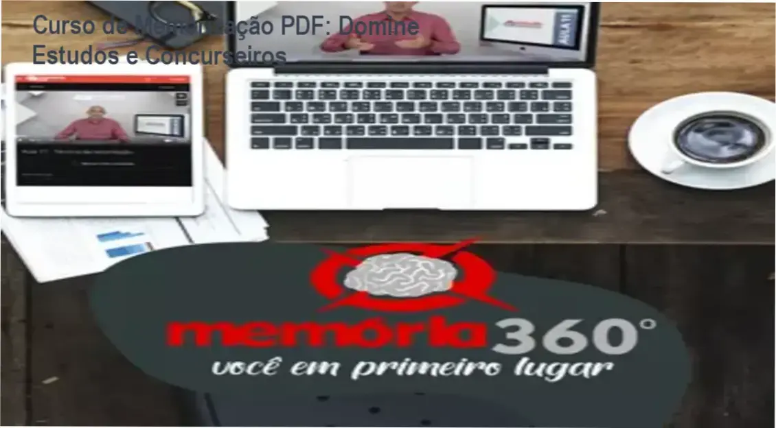 Capa do Curso de Memorização PDF mostrando técnicas de memória para estudantes