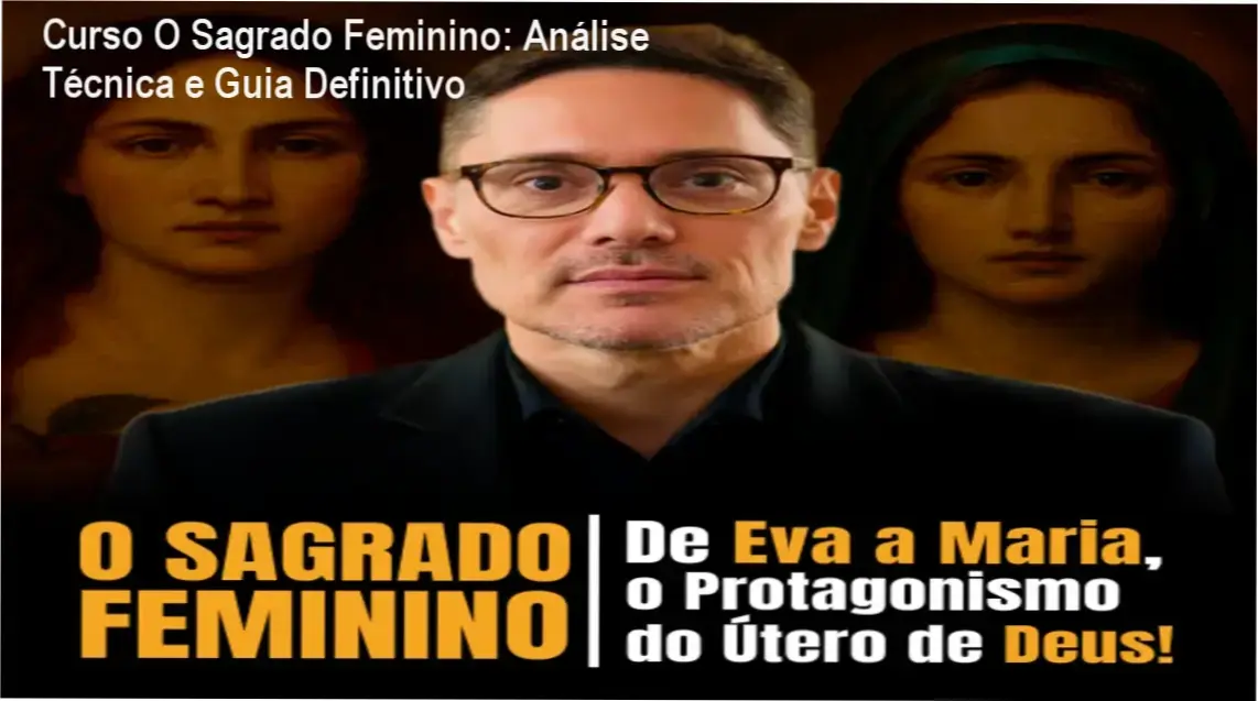 Capa do curso O Sagrado Feminino mostrando símbolos teológicos e psicanalíticos