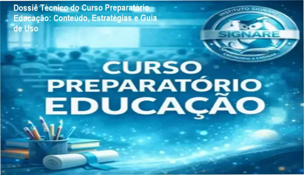 Imagem ilustrativa do Curso Preparatório Educação mostrando módulos e estratégias de estudo