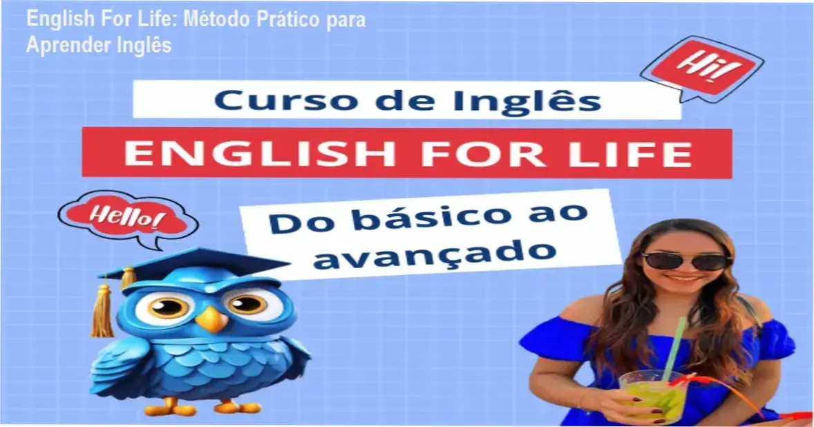 Capa do curso English For Life mostrando Ana Paula ensinando inglês online