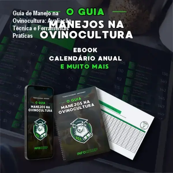 Capa do Guia de Manejo na Ovinocultura com planilhas e calendário de manejo