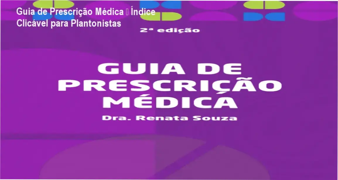 Capa digital do Guia de Prescrição Médica da Dra. Renata Souza mostrando índice clicável para fórmulas de dosagem