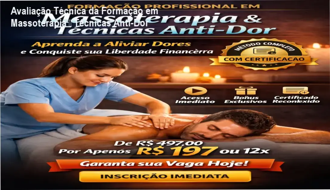 Tela do curso online de Massoterapia e Técnicas Anti‑Dor do Prof. Enf. Wendel José