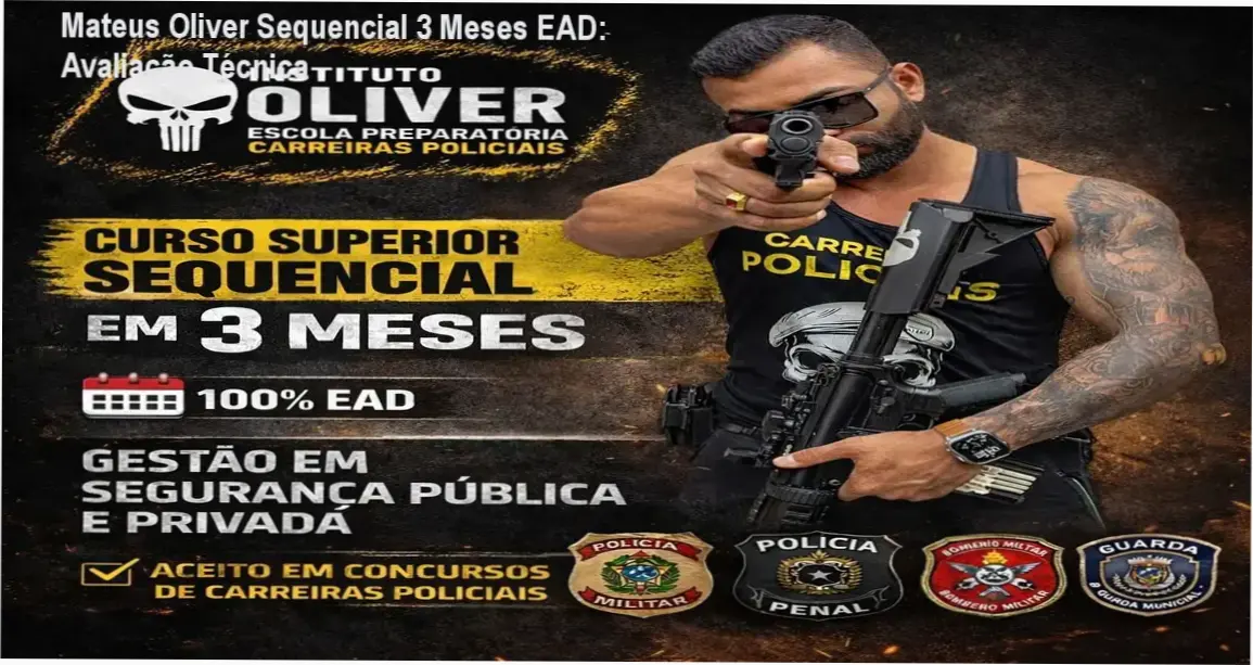Imagem destacando o Curso Superior Sequencial de Gestão em Segurança Pública da Mateus Oliver, 3 meses EAD