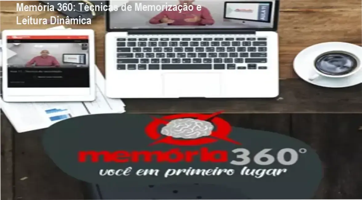 Imagem ilustrando técnicas de memorização e leitura dinâmica do curso Memória 360