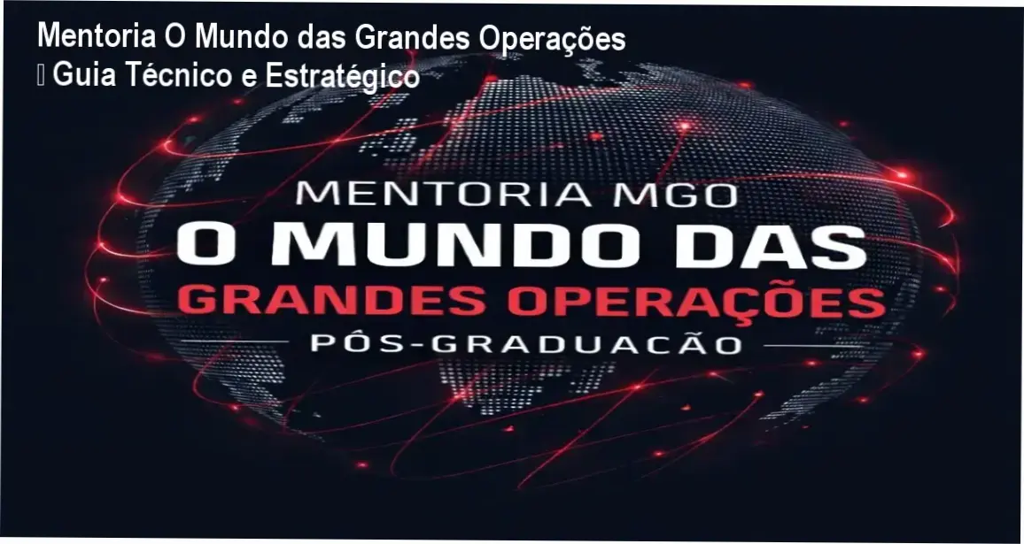Imagem mostra a mentoria O Mundo das Grandes Operações com destaque para modelos de petições e networking jurídico