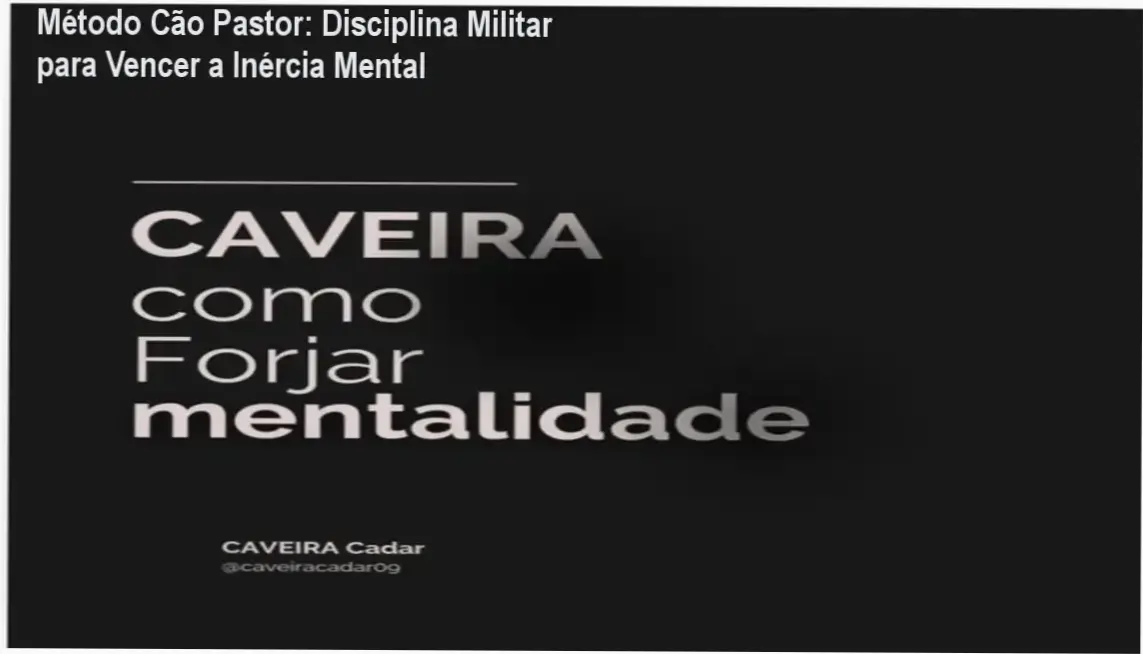 Capa do curso Método Cão Pastor mostrando disciplina militar aplicada ao desenvolvimento pessoal