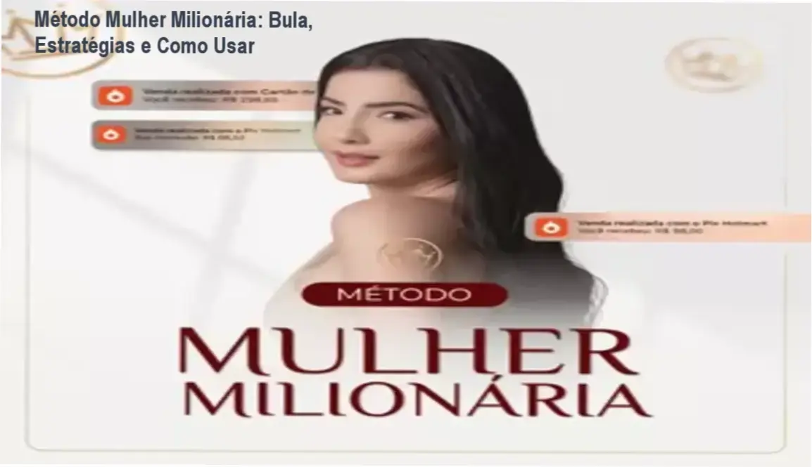 Imagem da bula do Método Mulher Milionária mostrando estratégias para ganhar dinheiro online pelo celular