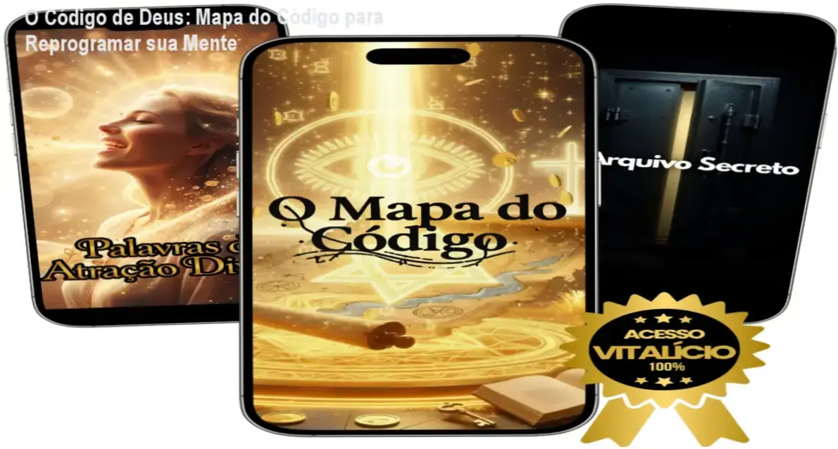 Imagem do curso O Código de Deus mostrando o mapa estruturado para reprogramar a mente e atrair prosperidade