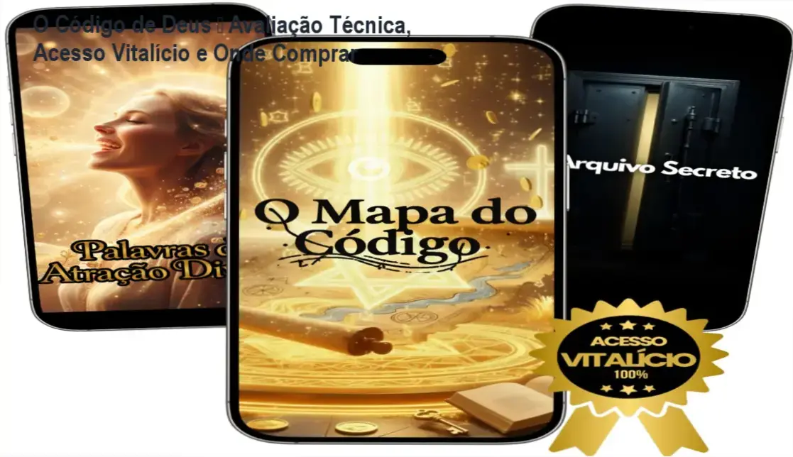 Capa do curso O Código de Deus mostrando acesso vitalício e oferta promocional.