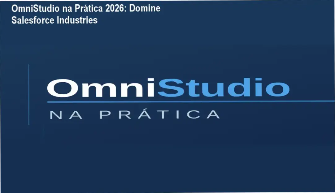 Tela do curso OmniStudio na Prática mostrando o painel do Designer 2025 com exemplos de fluxos