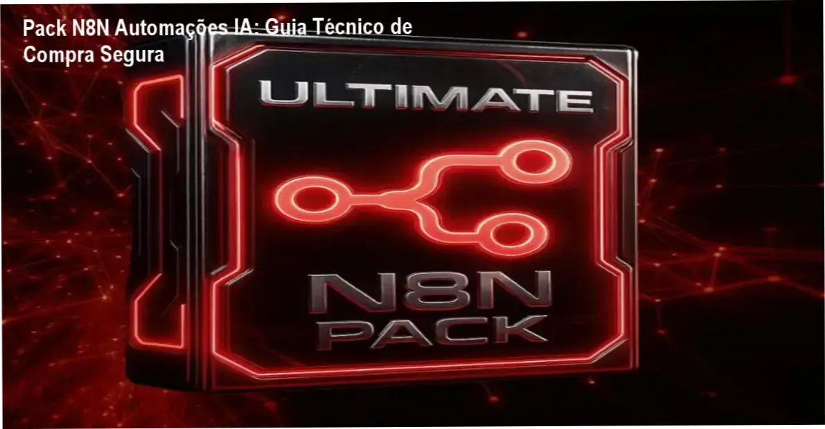 Pack N8N Automações IA exibindo fluxos de trabalho e IA integrada