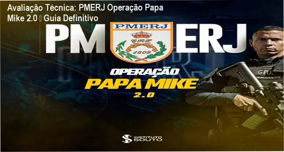 Imagem do curso PMERJ Operação Papa Mike 2.0 mostrando plano de estudos e aplicativo offline