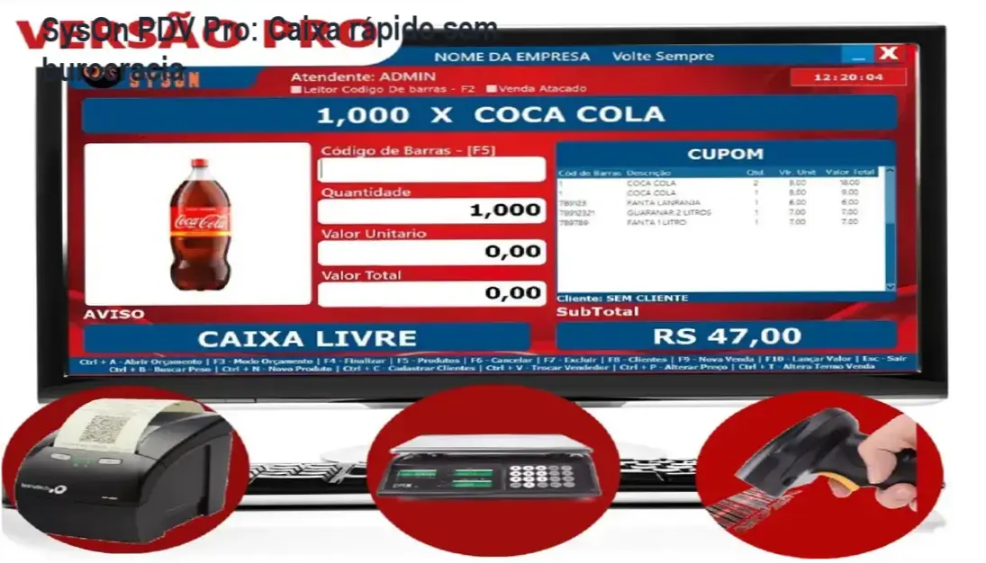 Tela do SysOn PDV Pro mostrando vendas em poucos segundos