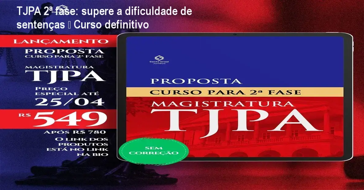 Tela do curso TJPA 2ª fase com correção individualizada de sentenças discursivas