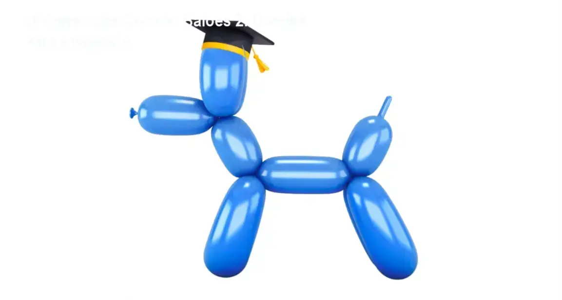 Imagem promocional da Universidade Cenário Balões 2 mostrando balões decorativos e diagramas de gestão empresarial