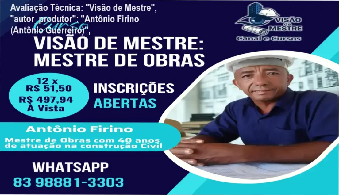Guia explicativo sobre o produto digital "Visão de Mestre", "autor_produtor": "Antônio Firino (Antônio Guerreiro)",