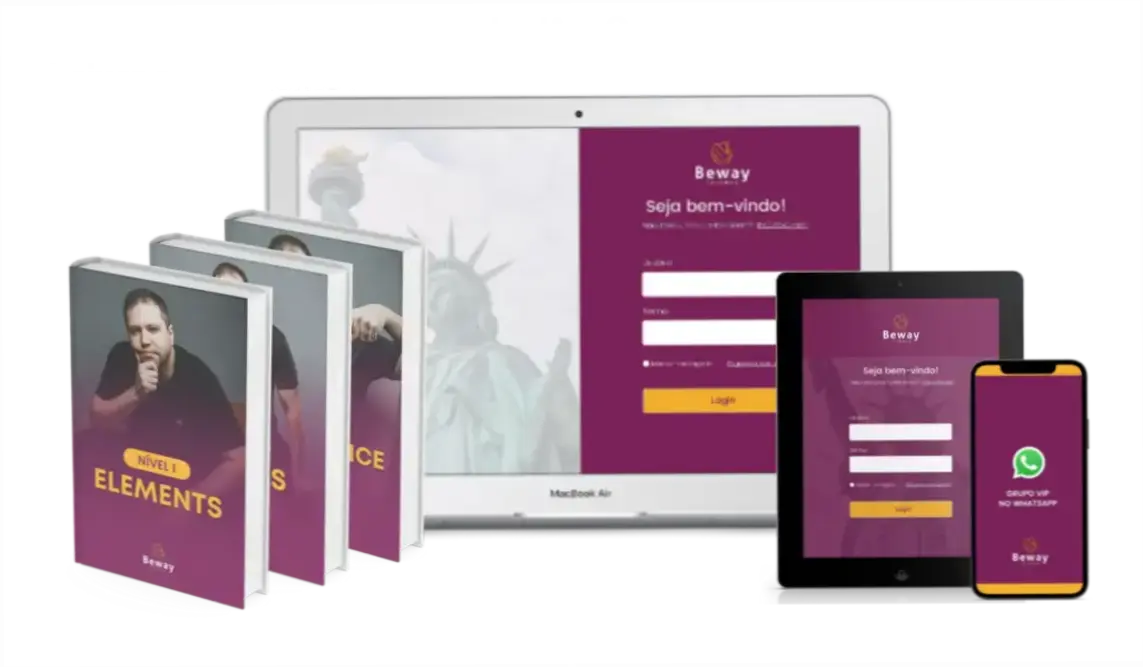 Captura de tela mostrando a página oficial de download do curso Beway 2.0 com botão de acesso