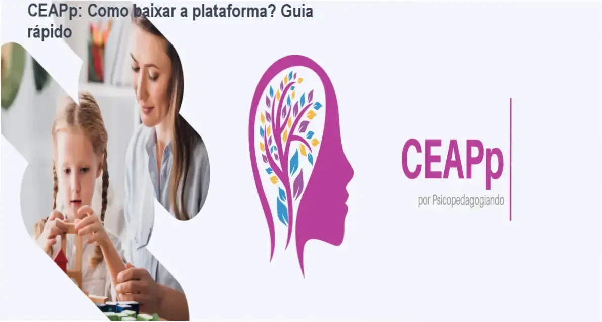 Tela da plataforma CEAPp mostrando recursos de psicopedagogia