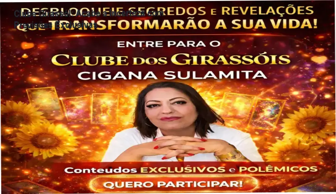 Tela do Clube Girassól mostrando previsões espirituais exclusivas