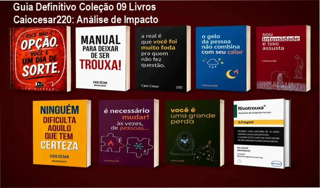 Coleção completa de 09 livros de Caiocesar220 com bastidores e avaliação técnica