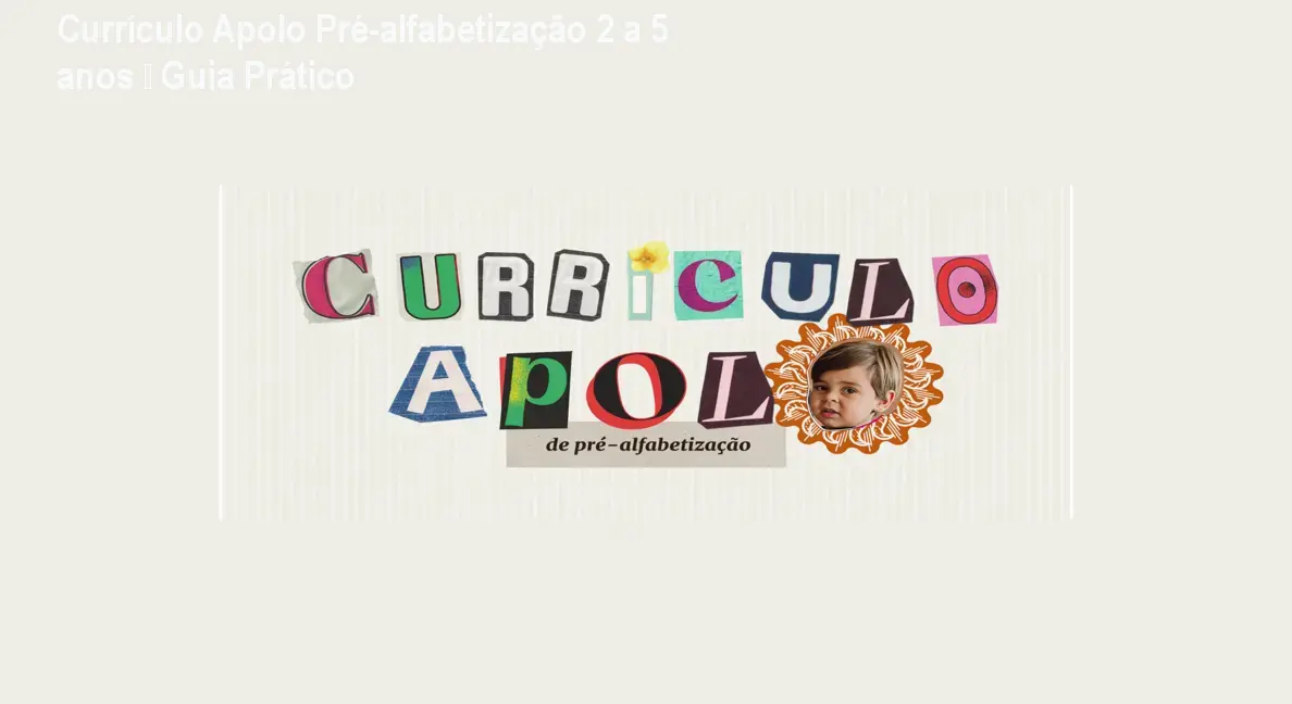 curriculo apolo pre alfabetizacao 2 a 5 anos 1