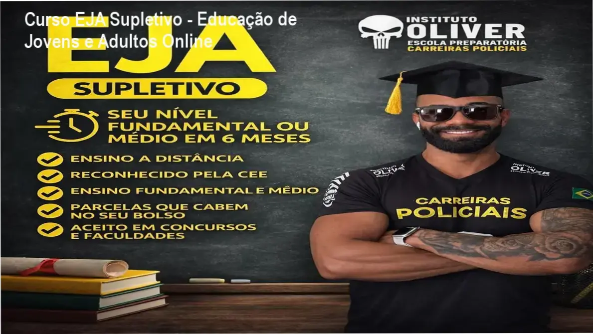 Curso EJA Supletivo do Instituto Óliver - Funcionamento da plataforma EAD com acesso mobile e controle de estudos