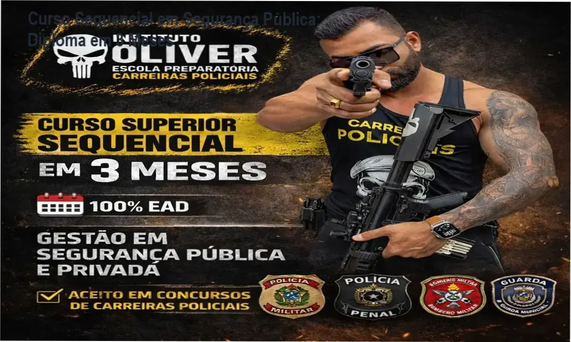 Aluno estudando online o Curso Superior Sequencial em Gestão de Segurança Pública e Privada