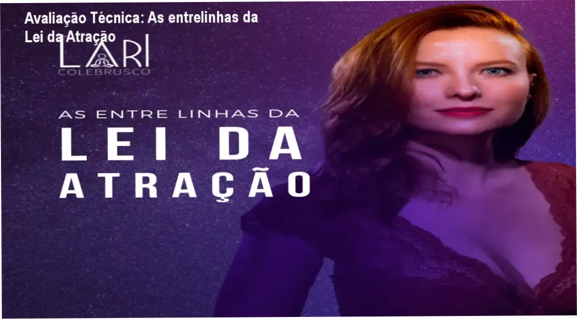 Capa do curso 'As entrelinhas da Lei da Atração' com título destacado e descrição técnica do produto