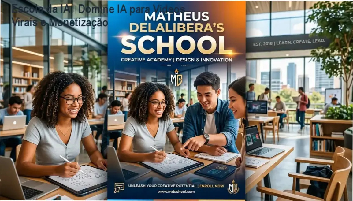 Capa do ebook Escola da IA de Matheus Delalibera sobre criação de vídeos com IA