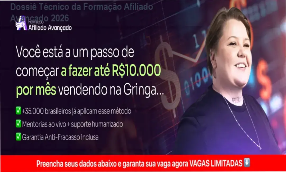 Capa do ebook Formação Afiliado Avançado mostrando estratégia de vendas nos EUA