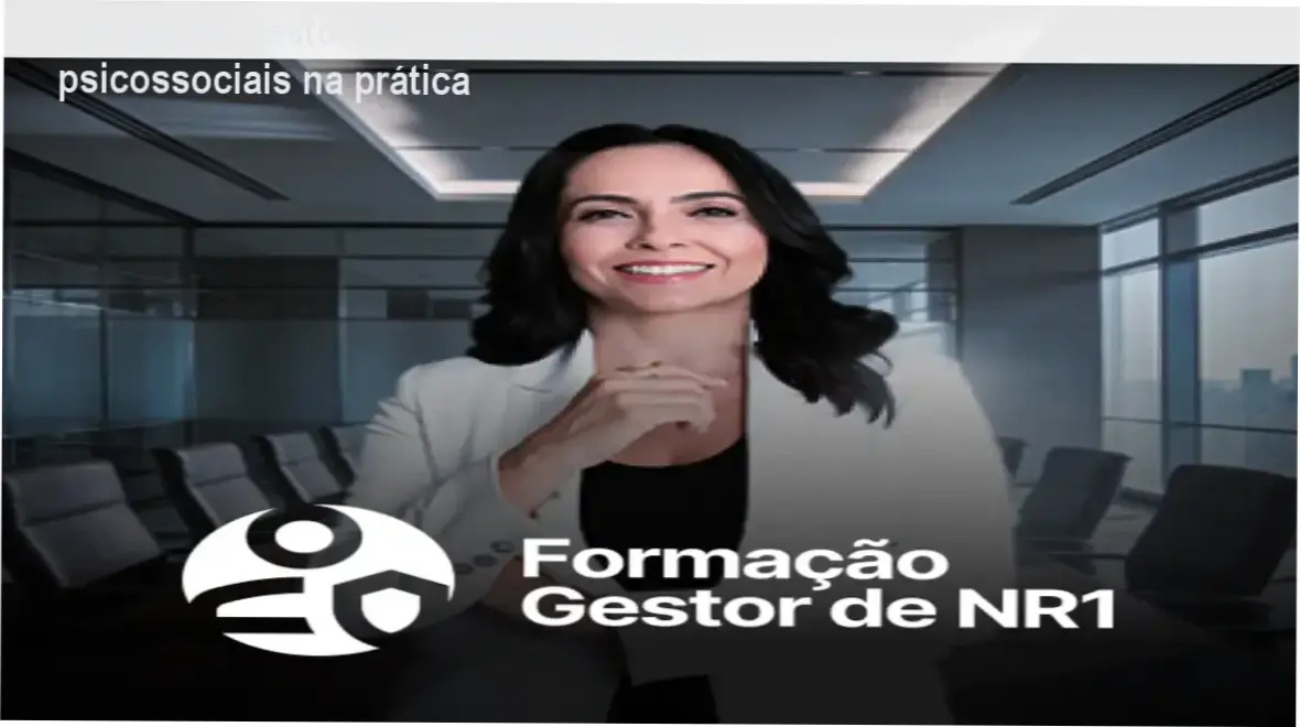Imagem da Formação Gestor de NR1 de Izabella Camargo mostrando documentos de SST e saúde mental