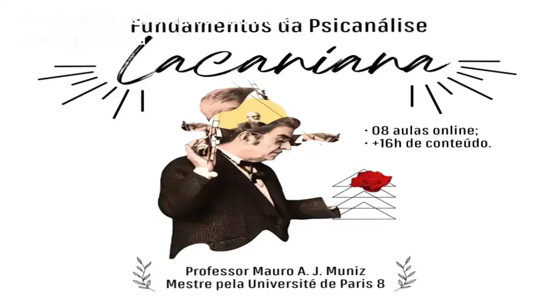 Capa do curso Fundamentos da Psicanálise Lacaniana mostrando teoria lacaniana acessível