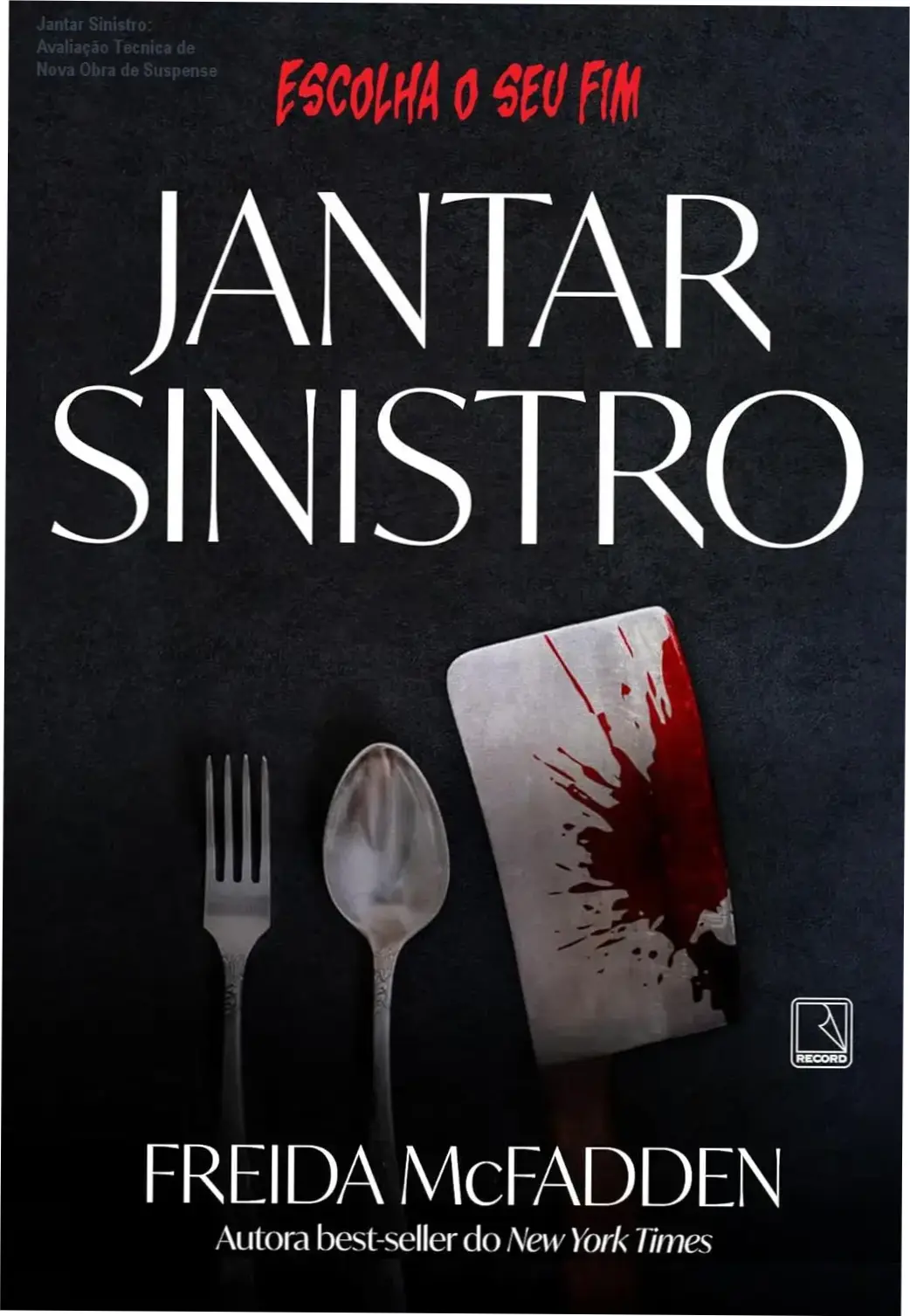 Capa do livro Jantar Sinistro com destaque para a design intrigante