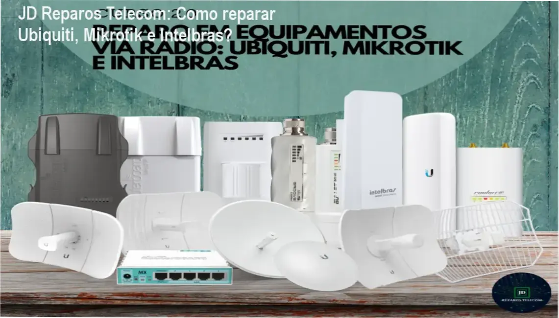 Técnico realizando diagnóstico prático em equipamentos Ubiquiti, Mikrotik e Intelbras