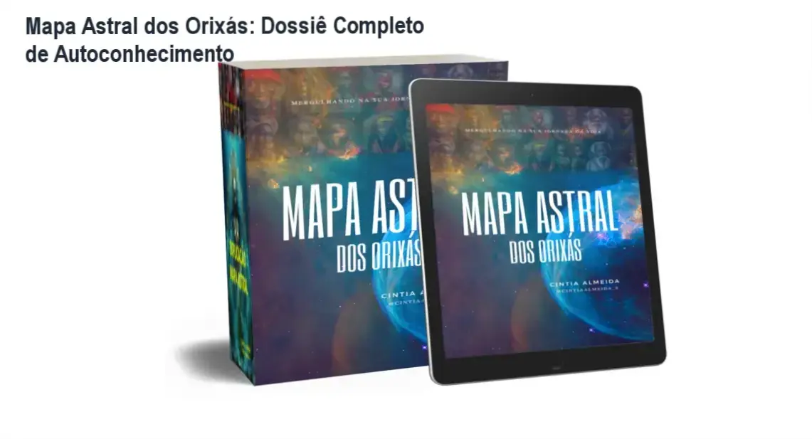 Representação simbólica de elementos de Umbanda conectando o destino pessoal à regência dos Orixás