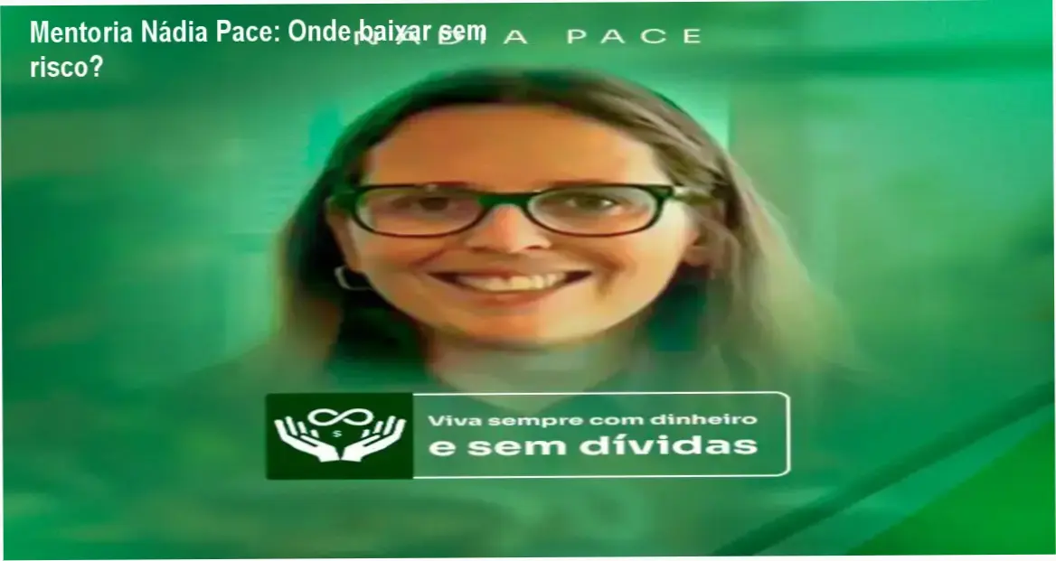 Tela de computador mostrando a página oficial da Mentoria Nádia Pace com botão de download seguro