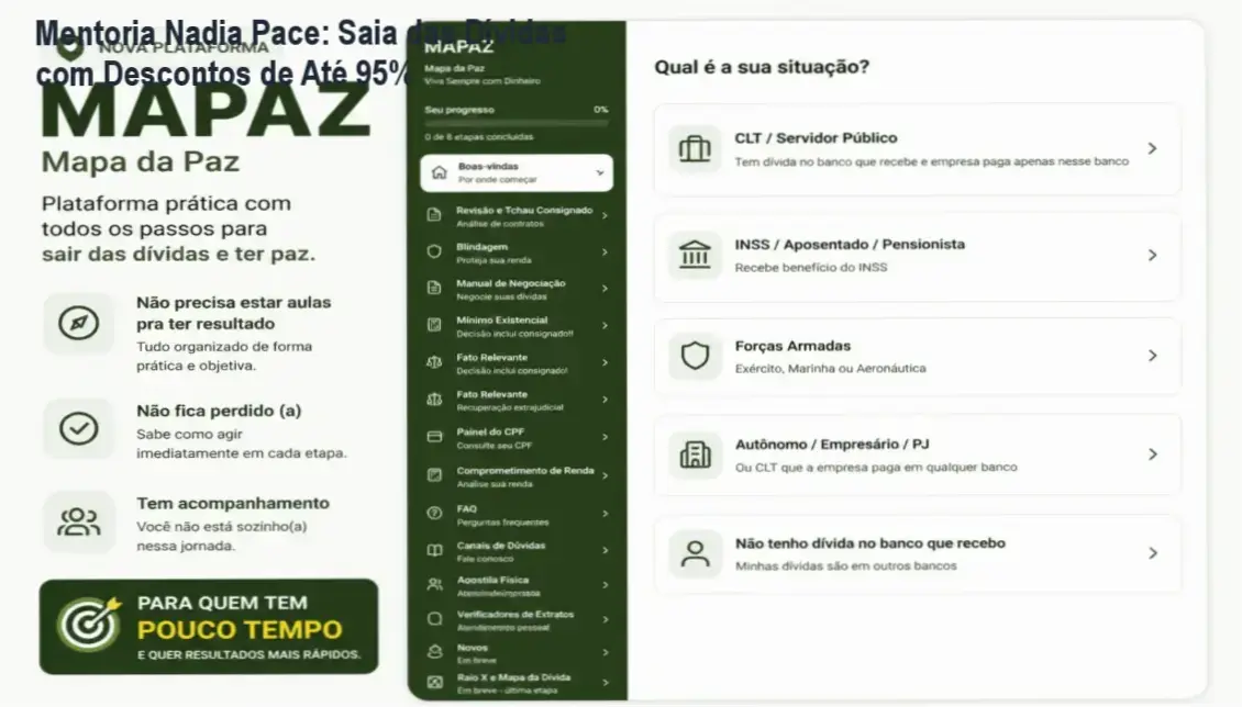 Capa do ebook da Mentoria Nadia Pace mostrando estratégias para eliminar dívidas