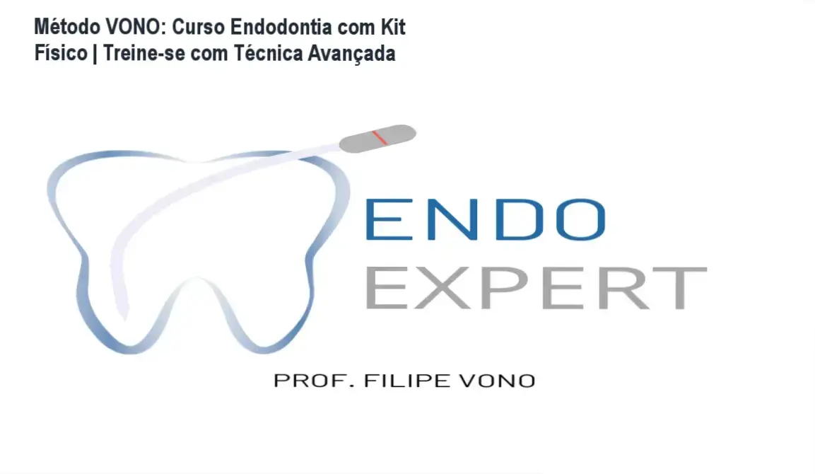 Detalhes do kit físico do Método VONO com limas anatômicas e embalagem profissional