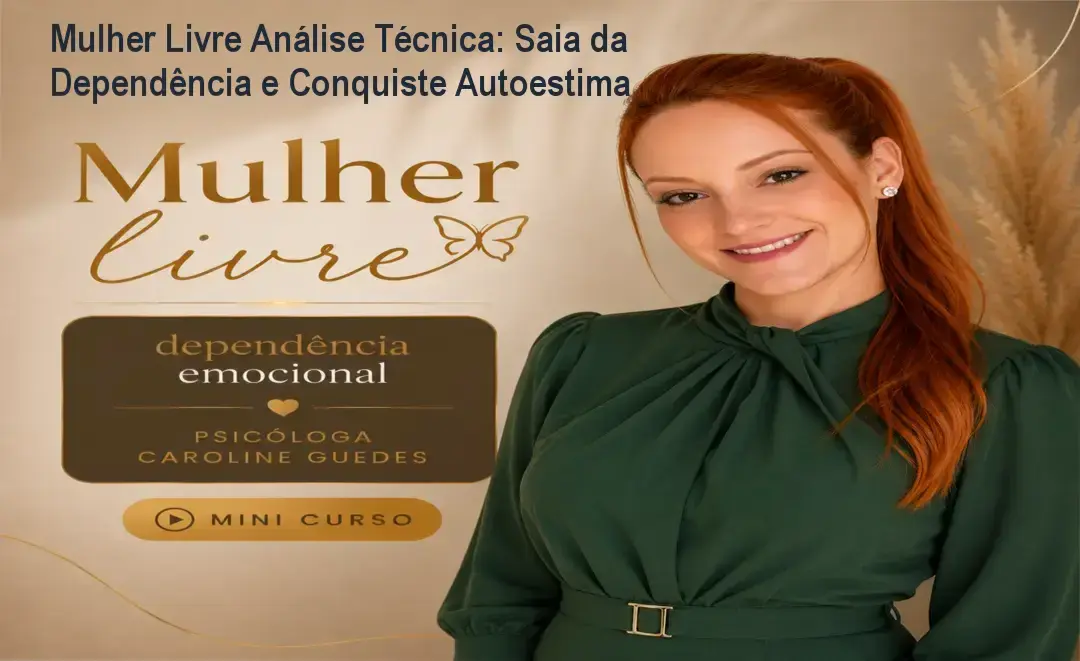 Análise técnica do curso Mulher Livre da psicóloga Caroline Guedes, com bastidores e visão interna do produto