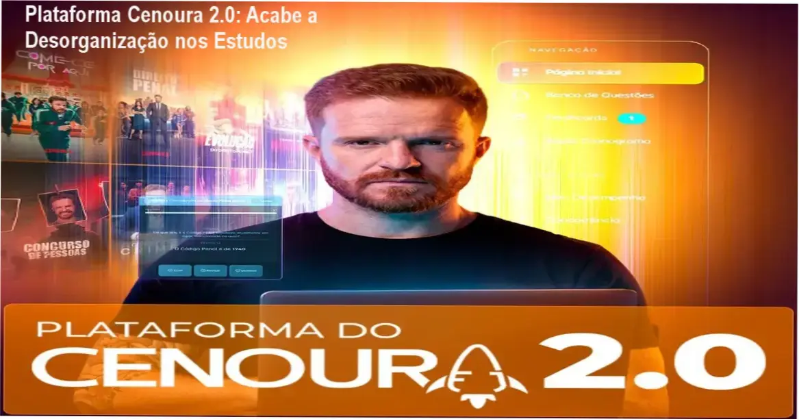 Tela da Plataforma do Cenoura 2.0 mostrando flashcards e mapa mental para estudo de Direito Penal