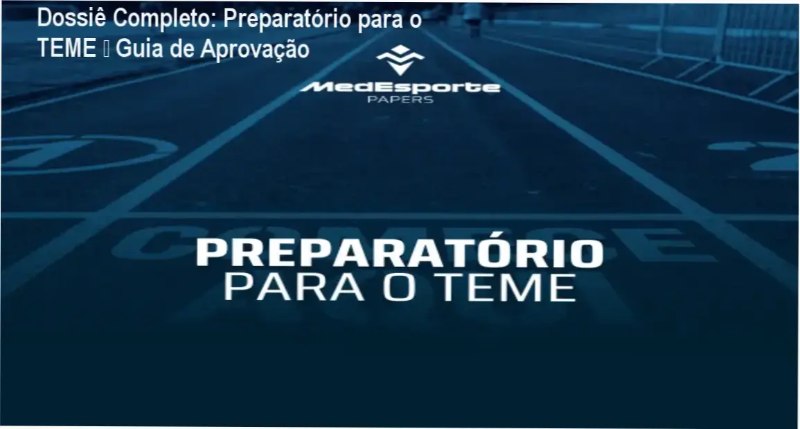 Imagem do guia completo do Preparatório para o TEME mostrando materiais de estudo e cronograma.