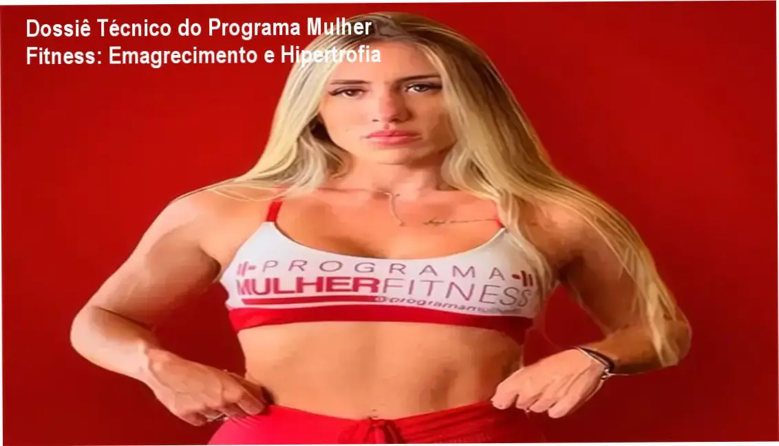 Tela do aplicativo Programa Mulher Fitness mostrando treinos e plano alimentar