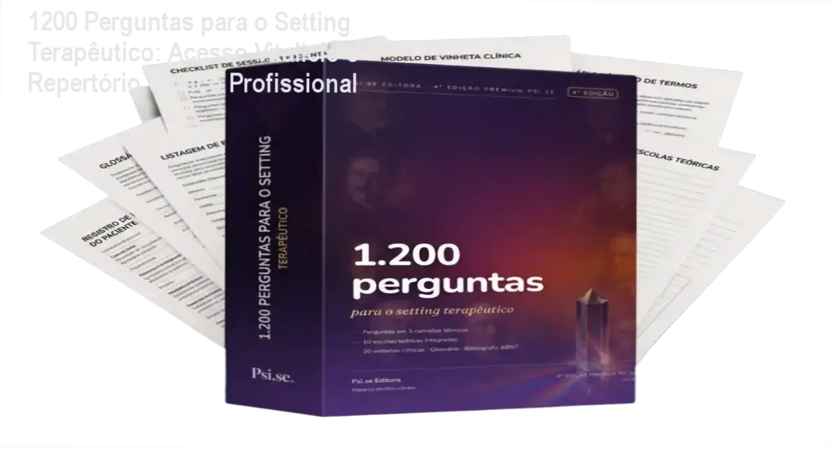 Capa digital do livro 1.200 Perguntas para o Setting Terapêutico, 4ª Edição Premium, com destaque para o título e design técnico.